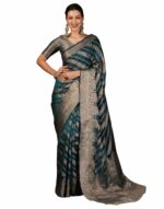 SIRIL Women's Banarasi Soft Silk Kanjivaram Jacquard Saree With Unstitched Blouse Piece