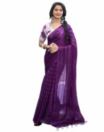 SIRIL Women's Chiffon Zari Stripe Saree With Unstitched Blouse Piece