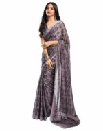 SIRIL Women's Floral Printed Georgette Saree With Unstitched Blouse Piece