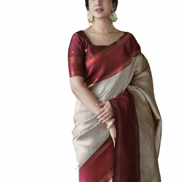 SIRIL Women's Jacquard Art Silk Saree with Unstitched Blouse Piece