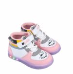 SNEAKER JUNKIES Kid's PVC Mid-Top Strap Closure Led Light Casual Shoes for Baby Boys & Girls (Multicolor).