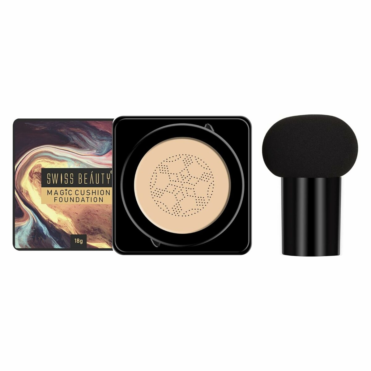 SWISS BEAUTY Magic Cushion Matte Full Coverage Foundation For All Skin Types Powder - Shade-01, Face Makeup, 18Gm, Pack Of 1