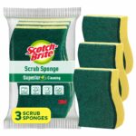 Scotch Brite Scrub Sponge -Pack of 3 for everyday utensil cleaning (Kitchen Scrubber with Sponge)