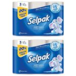 Selpak Imported Paper Towel Kitchen Roll 3 Ply - 3 Rolls (Pack of 2)