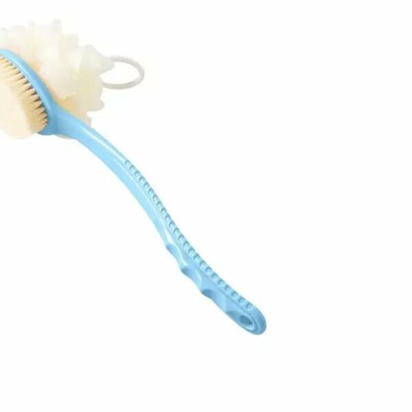 Soft brush handle bath brush bathing body cleansing unisex beauty bath accessories sponge back brush bath ball (Blue)