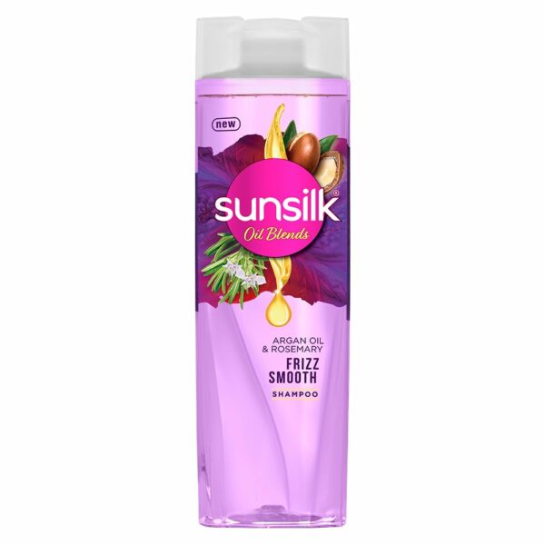 Sunsilk Argan Oil & Rosemary Frizz Smooth Oil Blends Shampoo | for Frizzy Hair | with No Added Parabens | 370 ML