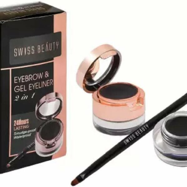 Swiss Beauty EYEBROW & GEL EYE LINER 2 IN 1 3G+4G 7 g (Hot Nude, Grey)