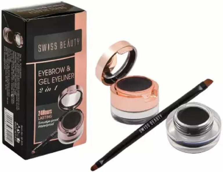 Swiss Beauty EYEBROW & GEL EYE LINER 2 IN 1 3G+4G 7 g (Hot Nude, Grey)