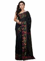 T.J. SAREES Women’s Handloom Premium Cotton Silk Tant Jamdani saree With Blouse Pcs