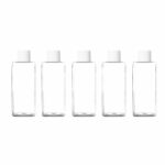 Thinqkart Select 50ml Refillable Empty Travel Bottle Kit,Multipurpose Beauty Clear Plastic Bottles With Flip Top Cap,For Sanitizer, Shampoo, Liquid Soap,Face Wash,Lotion & Creams (WHITE, PACK OF 5)