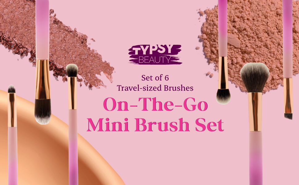 makeup brush set, Travel-sized brush set, concealer brush, eyeshadow brush, foundation brush