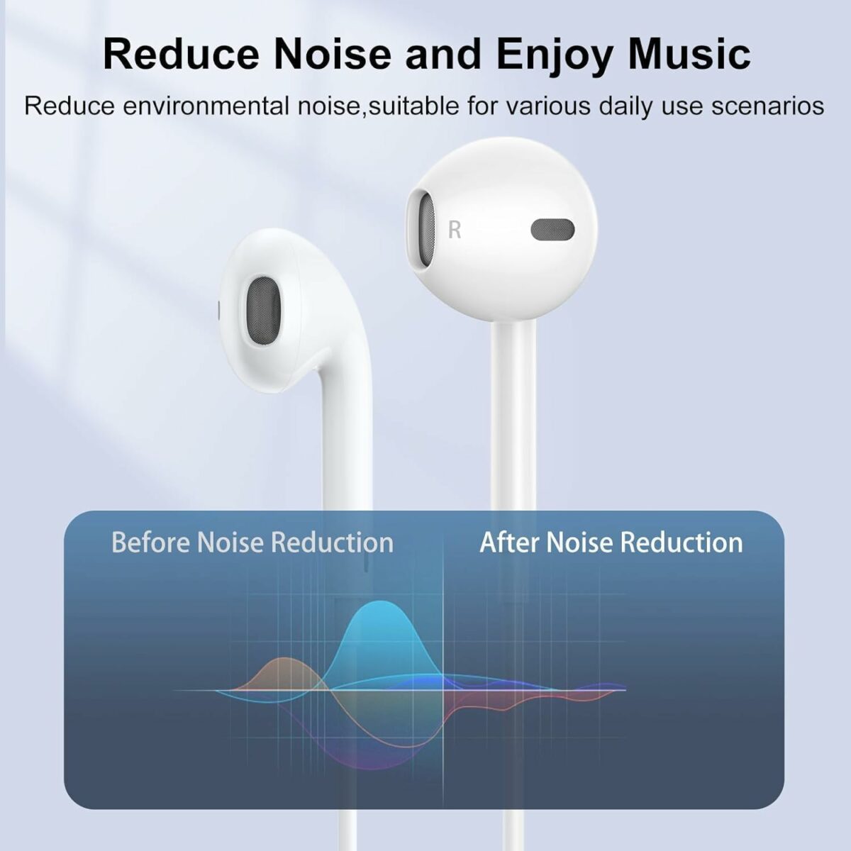 USB C Headphones for iPhone 15, Type C Earphones Wired Earbuds with Mic & Volume Control Compatible with iPhone 15 Plus Pro Max, iPad Pro, Pixel 7/6/6a/5/4, Galaxy S23/S22/S21/S20/Ultra Note 10/20