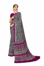 Vimla Women's Multi Crepe Silk Uniform Saree with Blouse (Angoori-2)