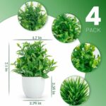 WYTE ORIGIN 8 Pack Artificial Plastic Eucalyptus Plants Small Indoor Potted Houseplants, Small Faux Plants for Home Decor Bathroom Office Farmhouse (Set 0F 8)