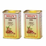 Wells Almond Oil Packed and Imported from Spain 175ml + 175ml | Sweet Almond Oil for Body, Skin & Hair | Natural Almond Oil | Helps Enhance Memory | for Baby, Beauty & Skin Massage