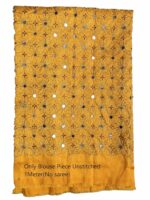 Women Heavy Embroidery Real Mirror Blouse Piece1Mtr(Use for Kanjivaram Silk Saree Banarasi Silk Saree and Saree for Women Blouse(This is only blouse1Mtr No Saree)