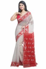 WoodenTant Women's Bengal ade Soft Dhakai Jamdani Saree without blouse piece.