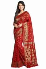 WoodenTant women’s cotton silk dhakai jamdani saree without blouse piece