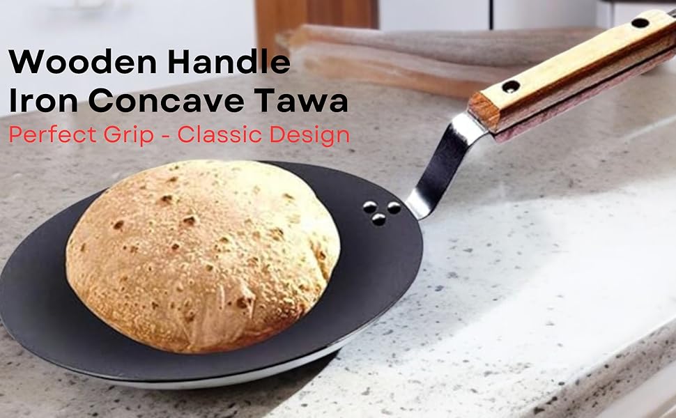 iron tawa dosa roti chapati tawa 12 inch dosa tawa with wooden handles