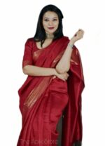 beautifully crafted kota silk specially designed with zari borders natural dye weaving pattern design saree with blouse piece.