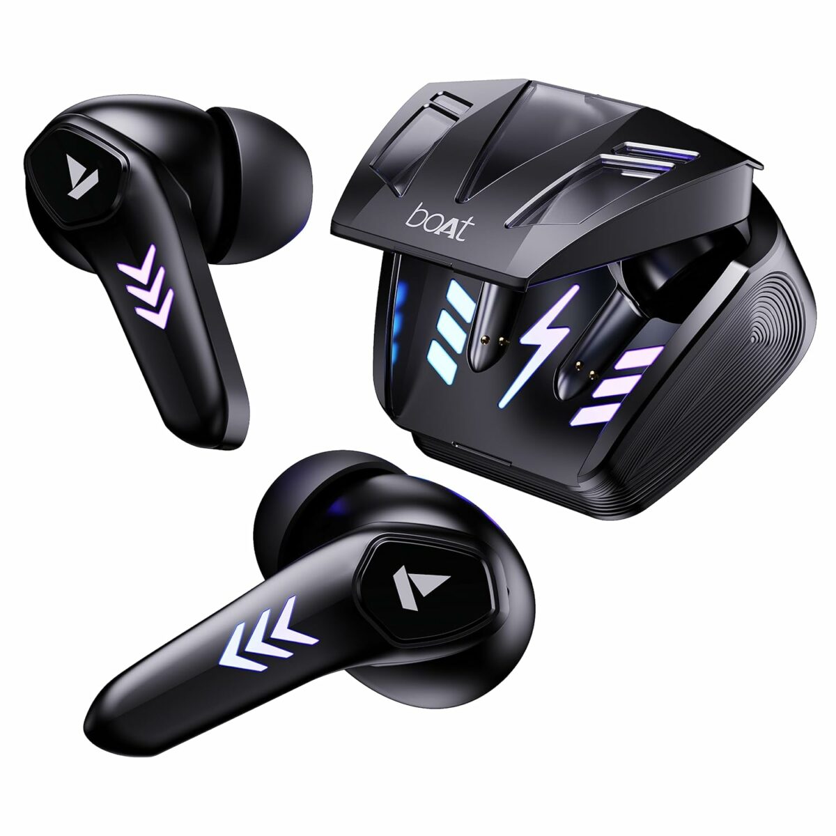 boAt Airdopes 190 in Ear TWS Earbuds with Beast Mode(50ms) for Gaming, 40H Playtime, Breathing LEDs, Quad Mics ENx Tech, ASAP Charge & BTv5.3(Black Sabre)