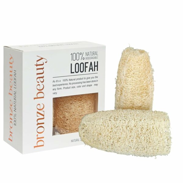 bronze beauty 100% Bio-Degradable Natural Loofah Natural Shape Exfoliator Body Scrubber