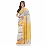 dB DESH BIDESH Women`s Traditional Bengali Bengamuri Pure Handloom Cotton Saree With Blouse Piece