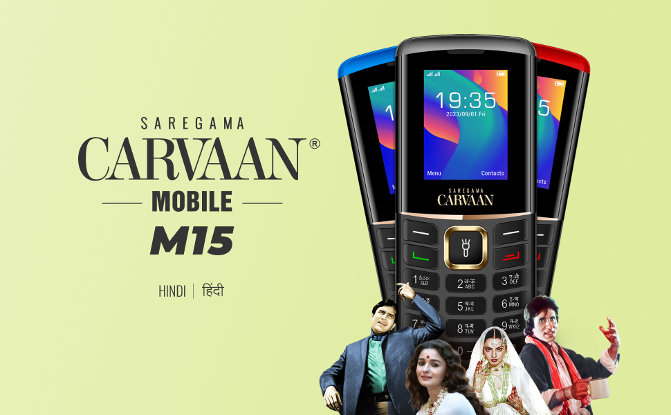 saregama carvaan mobile m15, keypad phone, feature phone, evergreen hindi songs, music phone 