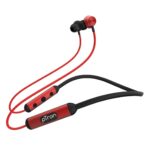 pTron InTunes Ultima In-Ear Wireless Earphones with Mic, 18 Hrs Music with Mega Bass, Bluetooth 5.0 Neckband, Lightweight, Voice Assistant, Type-C Fast Charging, IPX4 Water Resistant (Jet Black & Red)