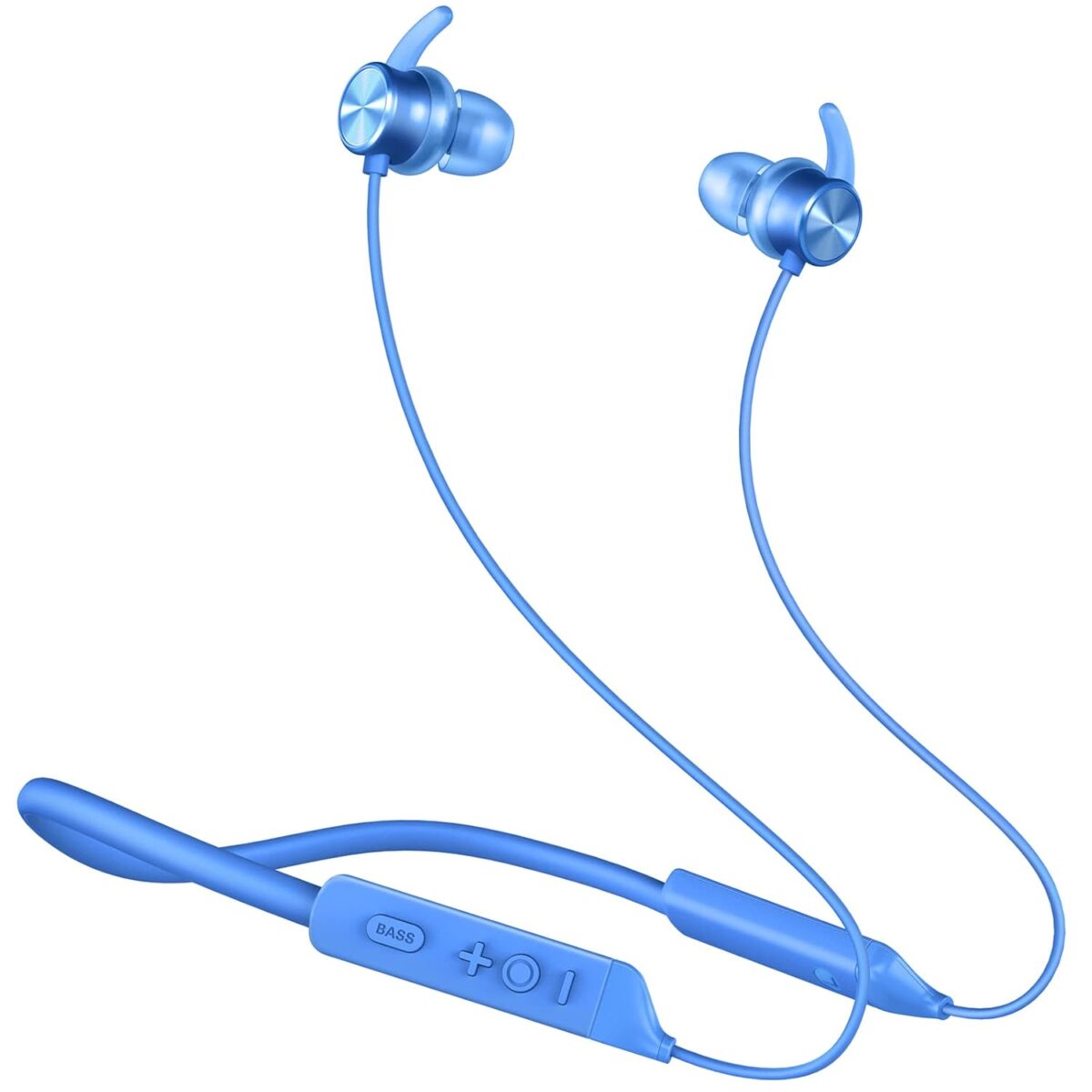 COSTAR Mateband Bluetooth Wireless Neckband - 24H Playtime, Dual Equalizer Bass Boost Drivers, In Ear Earphones with Mic, Soft Earwings Eartips Design, Type C charging, IPX5 Waterproof (Smart Blue)