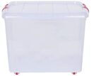 ARISTO Plastic Rectangular Storage Box with Wheel and Lid - 25 liters, Pack of 1, transparent