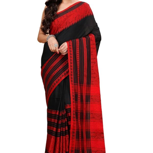 Ankita SAREE HOUSE Women's Traditional Bengal Handloom Begampuri Cotton Soft Saree With Blouse Piece