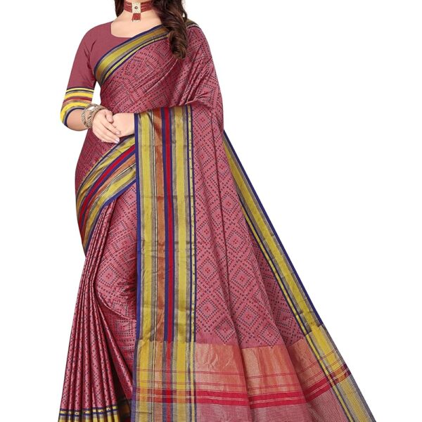 DHRUVI TRENDZ Women Cotton Silk Saree