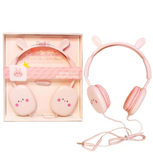 FunBlast Earphone for Kids - Cute Rabbit Wired Earphone, Headphones for Kids Girls Gifts Headphone for Smartphone, Gaming Headphone, Stereo Earphone, Stylish Headphones for Girls/Boys (Bunny)