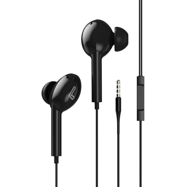 Lazer Maglink in Ear Wired Earphones with Mic, 3.5mm Audio Jack, 10mm Drivers, Phone/Tablet Compatible with Powerful bass and Clear Sound, Black (Maglink)