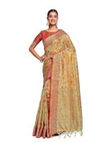 MIMOSA Women's Woven Design Banarasi Art Silk Saree With Blouse Piece : SA00001223TSFREE