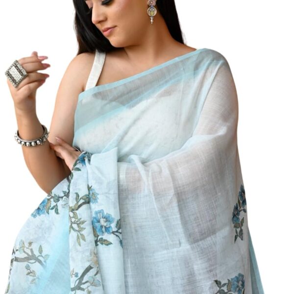 PT'Z Sari for Women's Pure Cotton Soft Silk Saree with Unstiched Blouse Piece