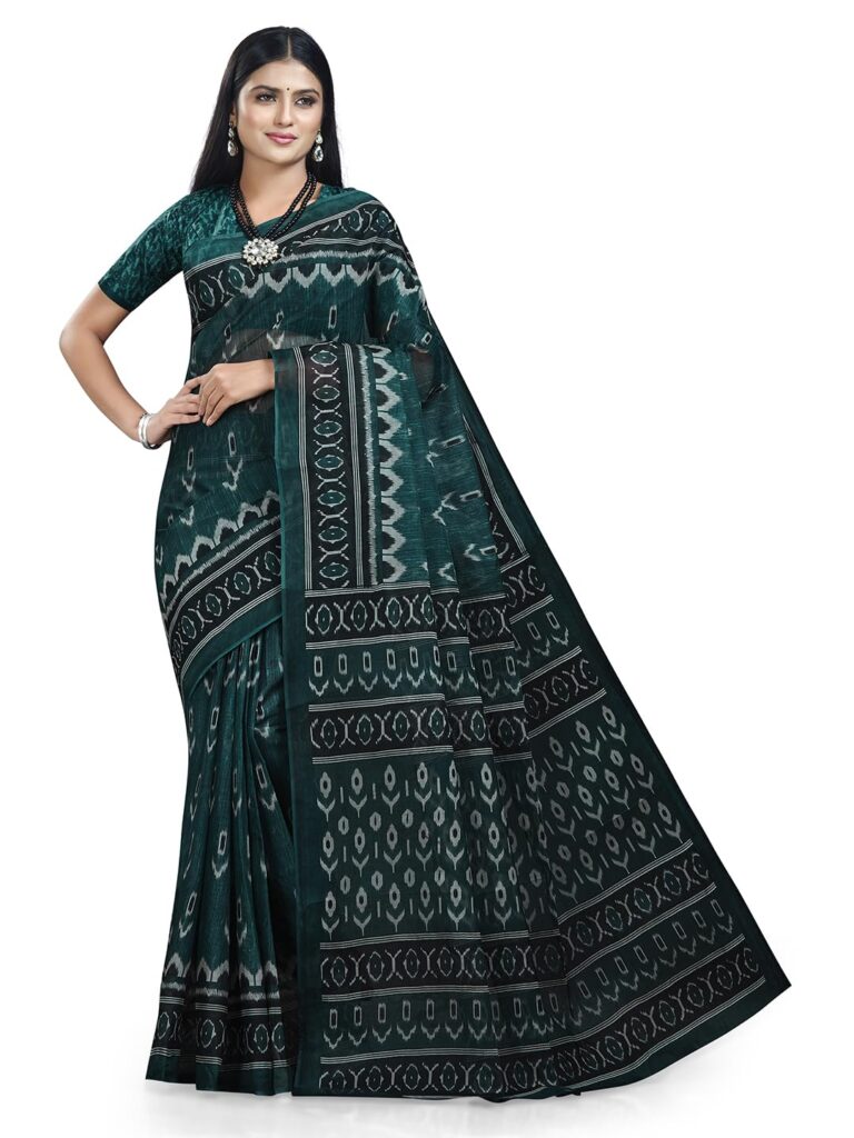 RANI SAAHIBA Women's Pure Cotton Printed Saree With Blouse Piece