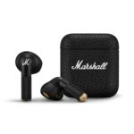 (Refurbished) Marshall Minor Iv Wireless in Ear Earbuds with 30+ Hours of Playtime, Water-Resistant, Wireless Charging- Black