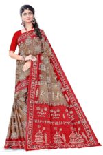 TAMAIRA FASHION Women's Warli Print Pure Cotton Saree Without Blouse Piece(2467_Parent)