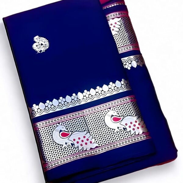 Women kanjivaram cotton silk saree with blouse piece traditional saree