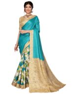 Yashika Womens Latest Woven Printed Art Silk Saree with Unstitched Blouse Material - Suitable for All Indian Weddings and Festivals