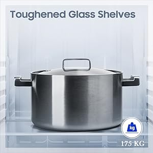 It’s safety first with the toughened glass shelves