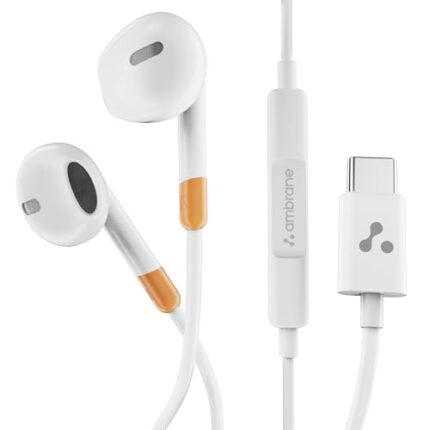 Ambrane Wired Type C in Ear Earphones with in-line Mic for Clear