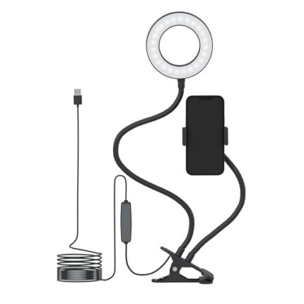 Amazon Basic 3.5" LED Selfie Ring Light with Phone Holder,