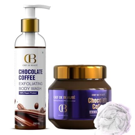 CDB's Moisturizing Coffee Body Scrub & Body Wash Set with Loofah