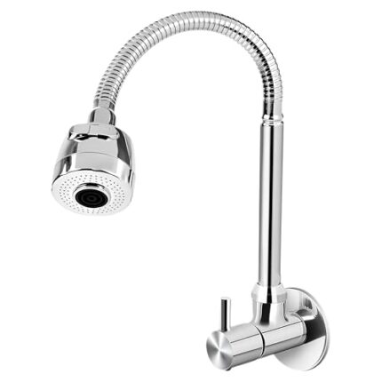 AZERA (CP) Dual Flow Chrome Wall Mount Brass Kitchen Sink Tap