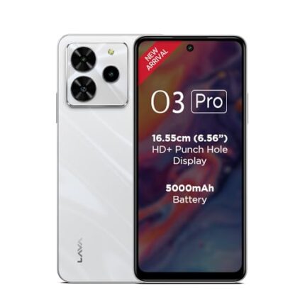 Lava O3 Pro (Glossy White, 4 GB RAM, 128 GB Storage)| Bigger