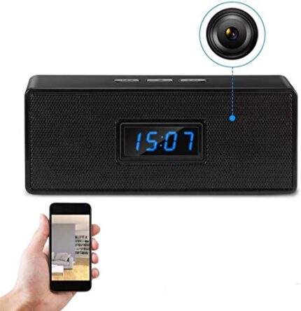 TECHNOVIEW Bluetooth Speaker, Clock and WiFi 4k Camera, 3 in 1