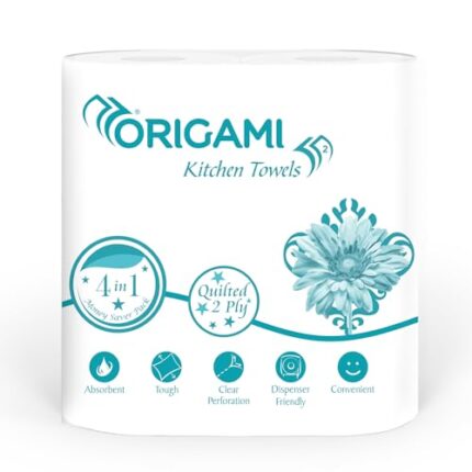 Origami Kitchen Roll pack of 4, 60 Pulls each 2 ply (Total 4 Roll